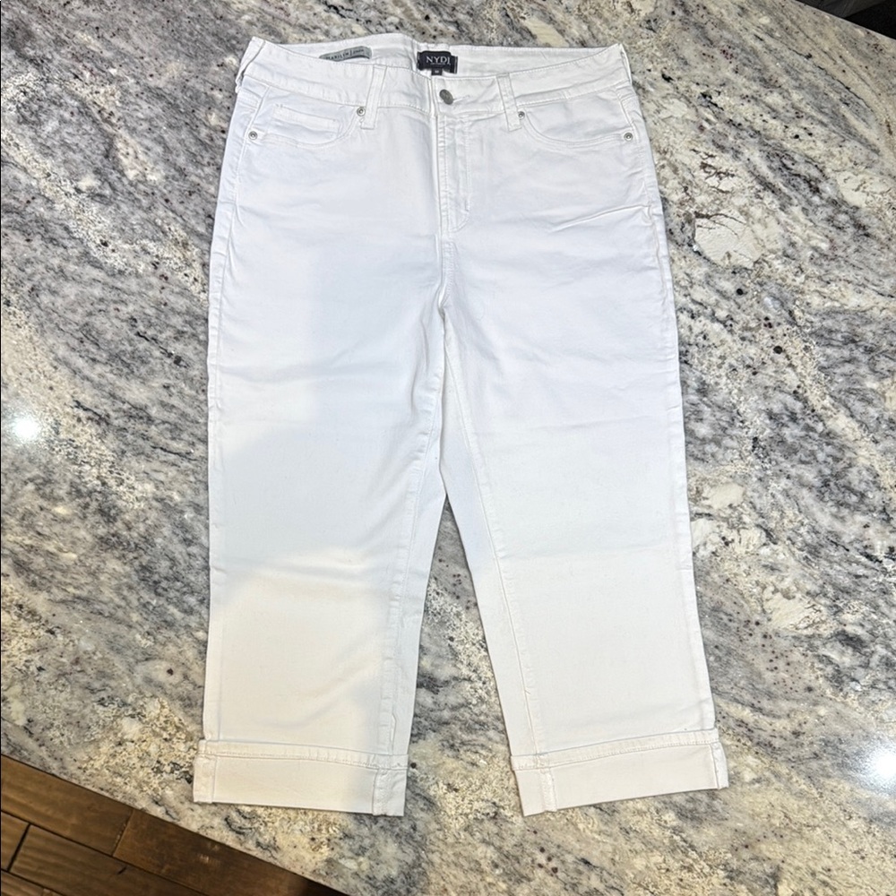 NYDJ White Ankle Cropped Jeans